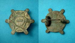 Brooch, Disc type with peripheral lugs, c. 2nd Cent AD Sold!